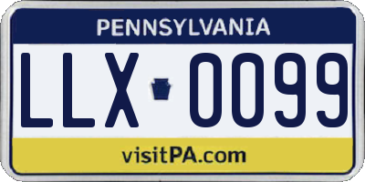 PA license plate LLX0099