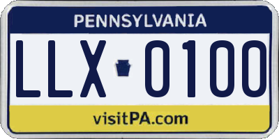 PA license plate LLX0100