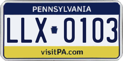 PA license plate LLX0103