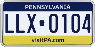 PA license plate LLX0104