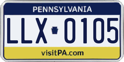 PA license plate LLX0105