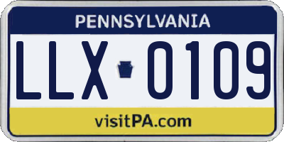 PA license plate LLX0109