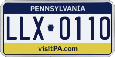 PA license plate LLX0110