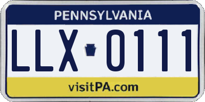 PA license plate LLX0111