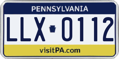 PA license plate LLX0112