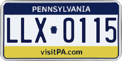 PA license plate LLX0115