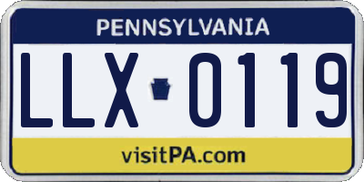 PA license plate LLX0119