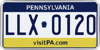 PA license plate LLX0120