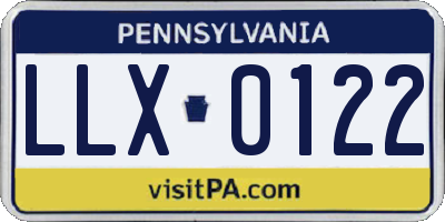 PA license plate LLX0122