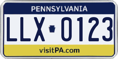 PA license plate LLX0123