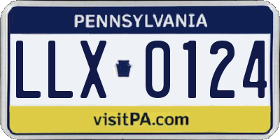PA license plate LLX0124