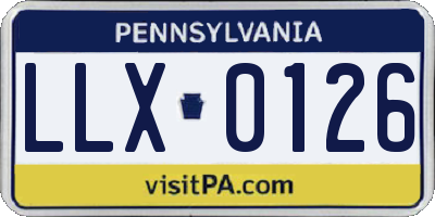PA license plate LLX0126