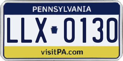 PA license plate LLX0130
