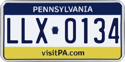 PA license plate LLX0134
