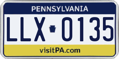 PA license plate LLX0135