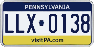 PA license plate LLX0138