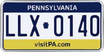 PA license plate LLX0140