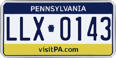 PA license plate LLX0143