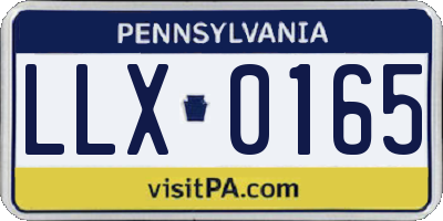 PA license plate LLX0165