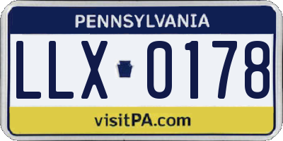 PA license plate LLX0178