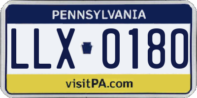 PA license plate LLX0180
