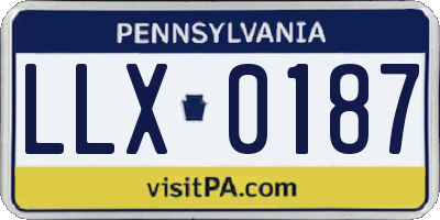 PA license plate LLX0187