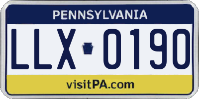 PA license plate LLX0190
