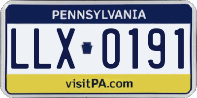 PA license plate LLX0191
