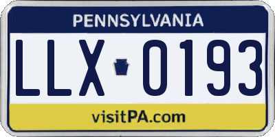 PA license plate LLX0193