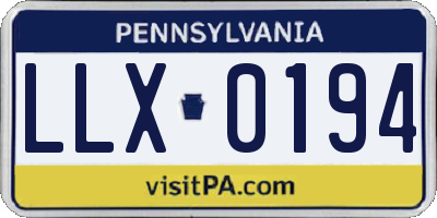 PA license plate LLX0194