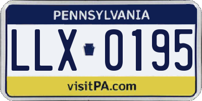 PA license plate LLX0195