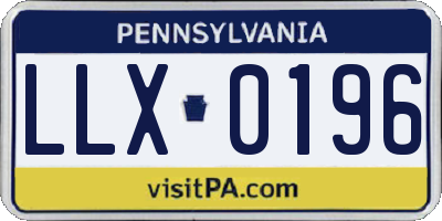 PA license plate LLX0196