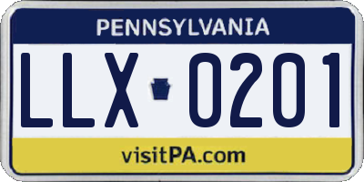 PA license plate LLX0201
