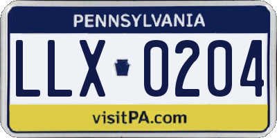 PA license plate LLX0204
