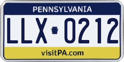 PA license plate LLX0212