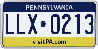 PA license plate LLX0213
