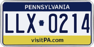 PA license plate LLX0214