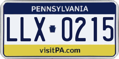 PA license plate LLX0215