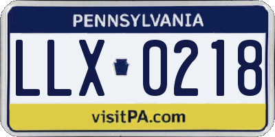 PA license plate LLX0218