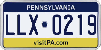 PA license plate LLX0219
