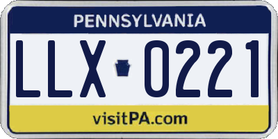 PA license plate LLX0221