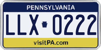 PA license plate LLX0222