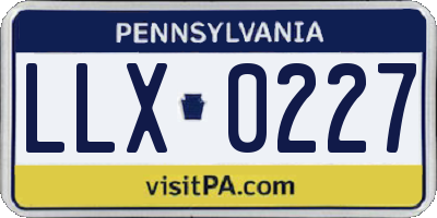 PA license plate LLX0227