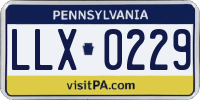 PA license plate LLX0229
