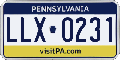 PA license plate LLX0231