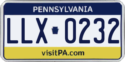 PA license plate LLX0232
