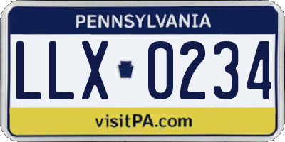 PA license plate LLX0234