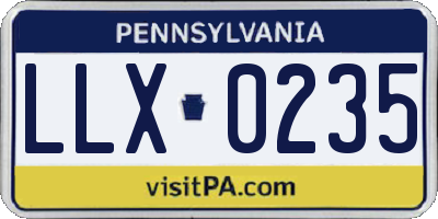 PA license plate LLX0235