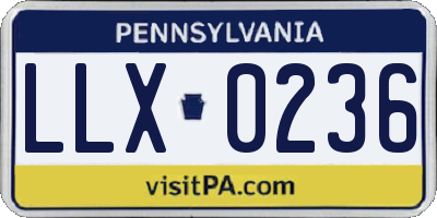 PA license plate LLX0236