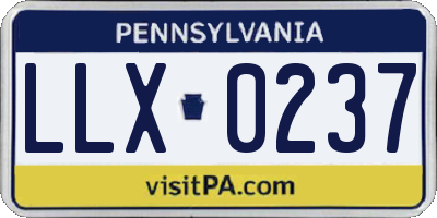 PA license plate LLX0237